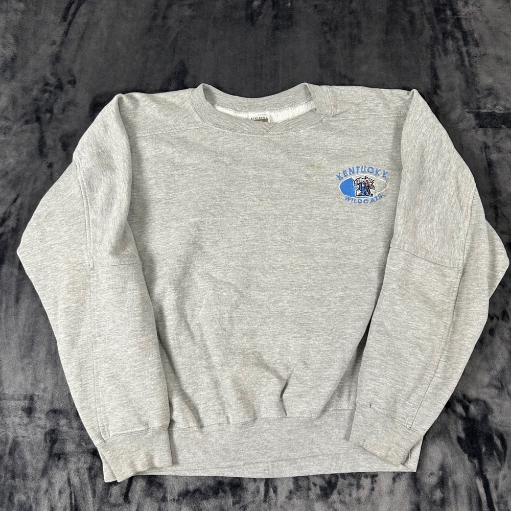 Signal Sport Sweatshirt Mens Large Gray Kentucky Wildcats Embroidered Vintage